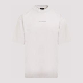 [해외배송] 발렌시아가 미디엄 핏 코튼 반팔티셔츠 764235.TQVN1 9016 OFF WHITE