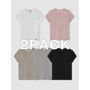 [단독][1+1] D. BASIC COTTON ROUND-NECK T - 2 PACK