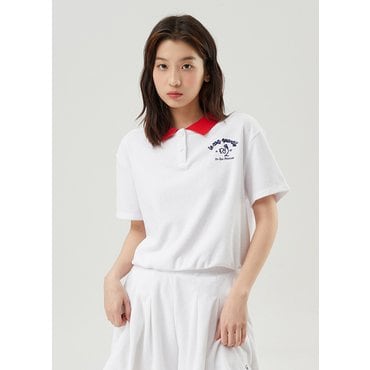 르꼬끄 [이월][60% OFF] 테리 크롭 폴로 카라 티셔츠 OWT / QQ222TTS55