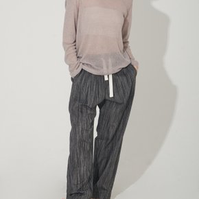 CMNMSTUDIO / Unisex linen stripe banding pants (3 Color)