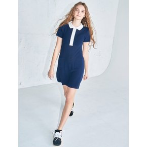 Polo knit dress Navy