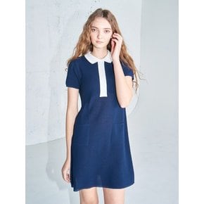 Polo knit dress Navy