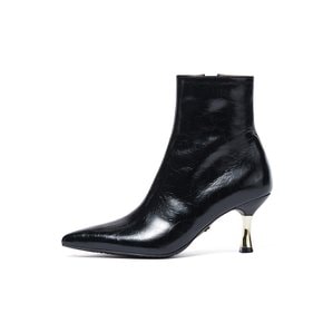 Golden heel Ankle Boots_Black