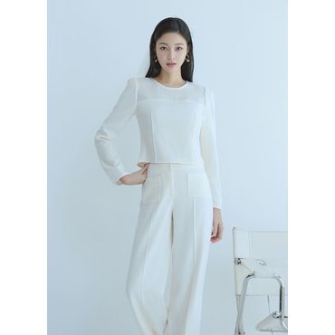 잇미샤 텍스쳐 블록 블라우스 (ITO4WBL830)