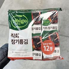 비비고 직화 참기름 김 4.5g x 12개