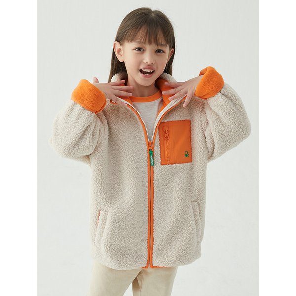 키즈 공용 하이넥 플리스자켓