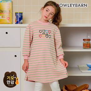 벨라 스트라이프 기모 원피스 핑크 _P362510994