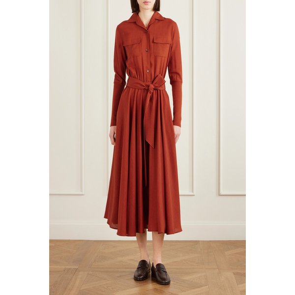 베를렌 벨티드 플리츠 울 미디 셔츠 원피스 46376663162953733