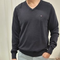 남성 남녀공용 에센셜 브이넥 코튼 니트 스웨터