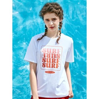 레이지비 드라이쿨링 서프 아쿠아 여성 반팔 화이트