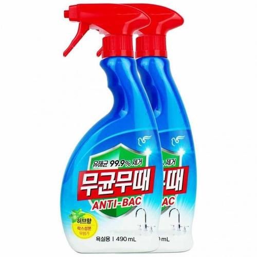 무균무때 안티박 욕실 물때 지든때 세정제 레몬향 490ml 2개입 기획(1)