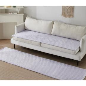 롱방석 가죽소파 65X230cm(라일락) 극세사 패드