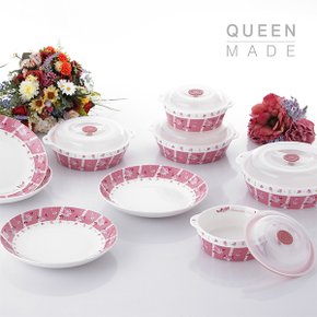 [QUEENMADE] 퀸메이드 뷰티풀로즈 14P 렌지 찬통세트