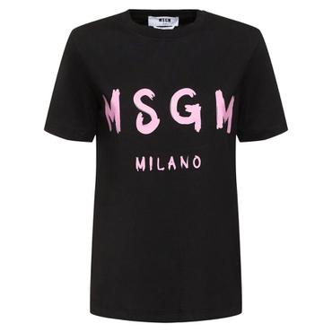 MSGM 24 FW 엠에스지엠 여성 코튼 니트 저지 로고 티셔츠 80I M64060 TP715540150