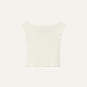 French Sleeve Jersey Top White