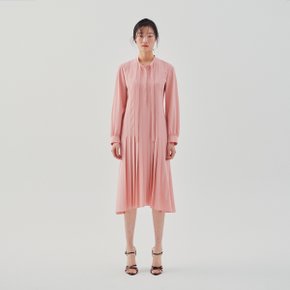 Pleated Flared Dress Pink