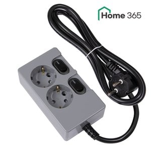 Home365 홈365 국산 개별멀티탭 2구 1.5m 그레이 블랙 / 16A 콘센트 멀티콘센트