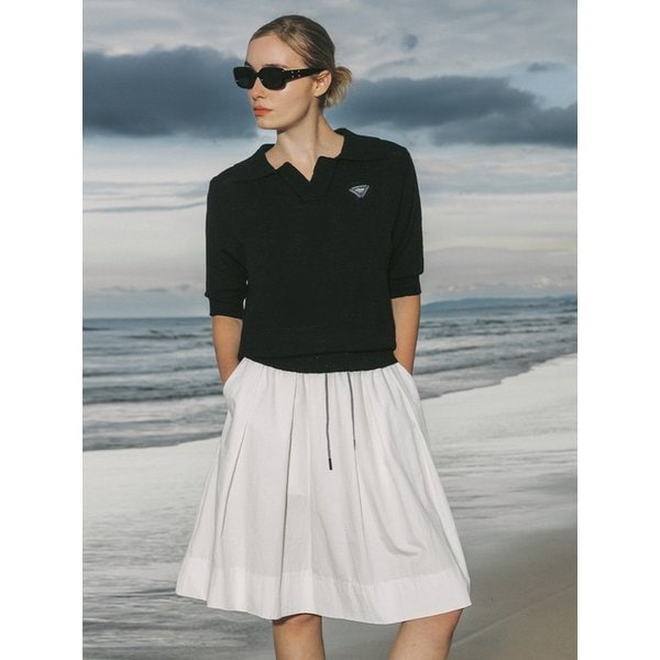 Open collar knit (Black)_25SS