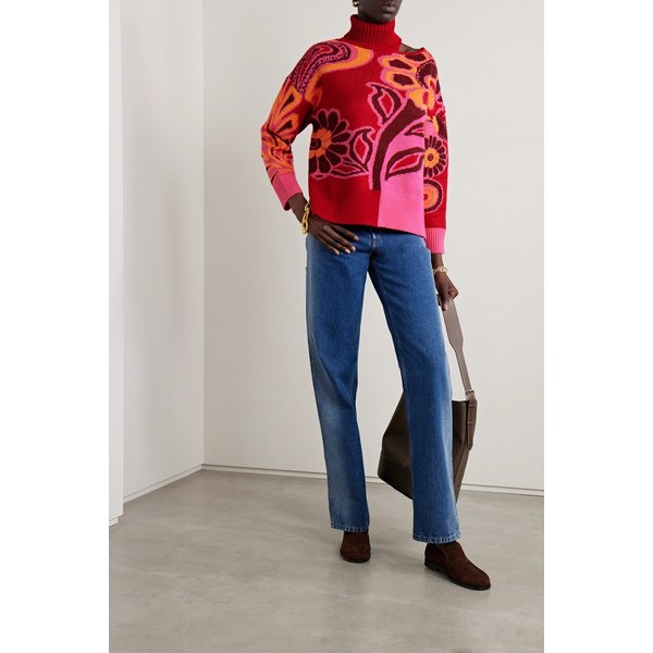 팜리오 컷아웃 인타르시아 니트 터틀넥 스웨터 핑크 1647597326787880