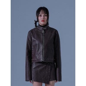 PIGMENT VINTAGE VEGAN LEATHER JACKET (BR)