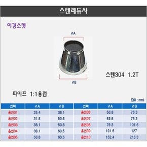 스텐 레듀샤 이경소켓 국기대 이단용접 31.8 x 50.8 파이프 이단연결 소켓