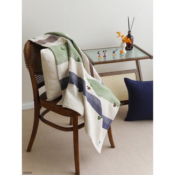 [디즈니] 미키 자수 3중 거즈블랭킷 코지프레임