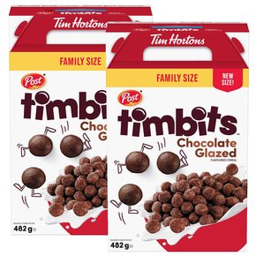 팀 홀튼 Timbits 씨리얼 초콜릿 글레이즈드 482g 2팩 패밀리 사이즈