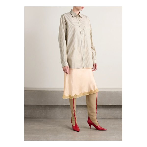 네슨 스트라이프  코튼 포플린 셔츠 라이트 그린 1647597357671045