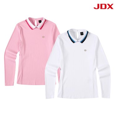 JDX_골프 [JDX] [정가:178,000원] 여성 골지 배색 요꼬에리 2종 택 1 (X4TLT5451)