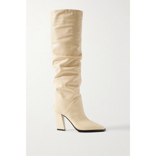 하트 85 루시드 스네이크 가죽 니하이 부츠 46376663162853236