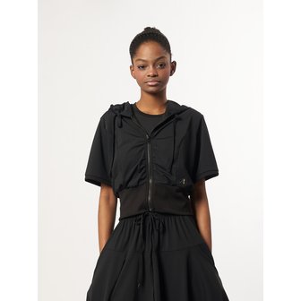 애스플래폼 AW61JP03_밴딩 크롭 후디_블랙