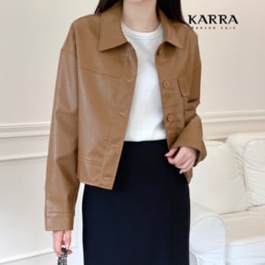 KARRA (77까지)루즈핏페이크레더카라자켓_A3F0633