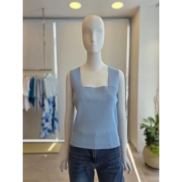 [여주점] [더 아이잗] 여성 믹스 슬리브리스 스퀘어넥 니트(IS4M1PO731)