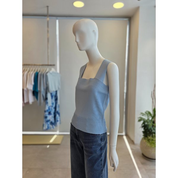 [여주점] [더 아이잗] 여성 믹스 슬리브리스 스퀘어넥 니트(IS4M1PO731)