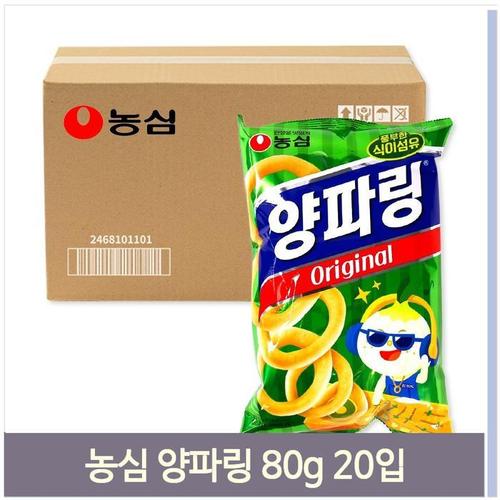 대용량 간식 농심 양파링 스낵 80g 20입 봉지 과자(1)