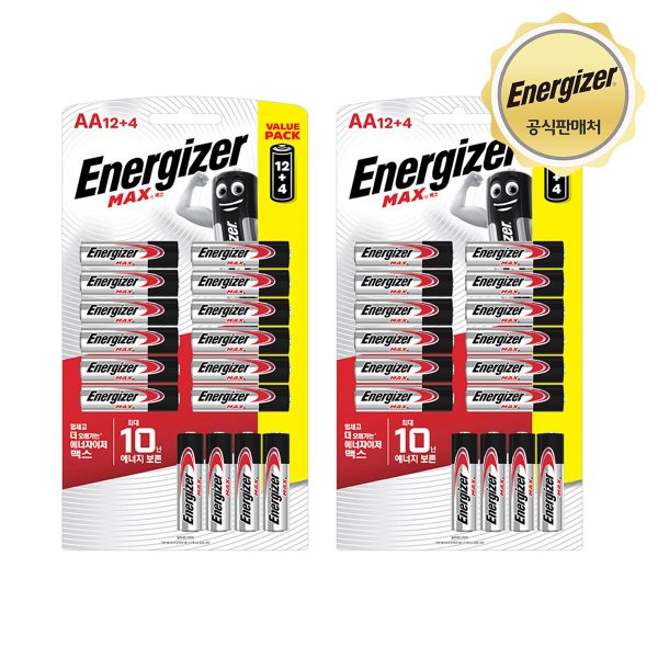 에너자이저 알카라인 맥스 건전지 12입 + 4입 AA/AAA 택 1 (총 16입)