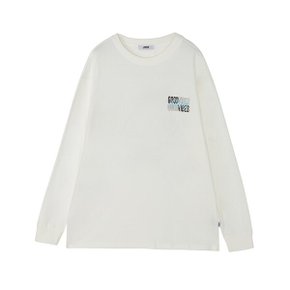 공용) 2도 레터링 아트웍 긴팔 티셔츠(오버핏)_AM1WTS244-OW