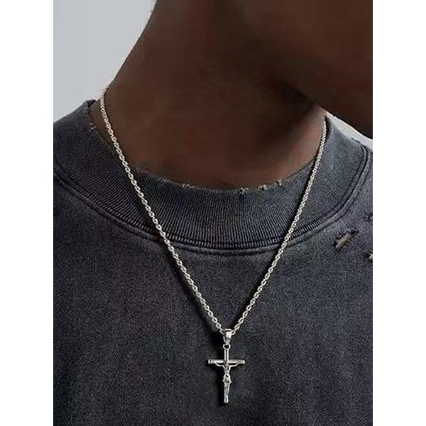 FLINT SILVER NECKLACE 플린트 실버 십자가 목걸이