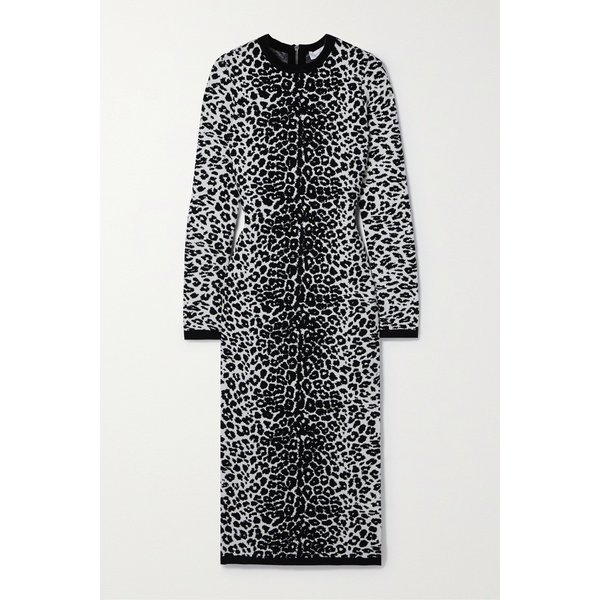 Leopard-jacquard Stretch Cashmere-blend Midi Dress 블랙 43769801097667606