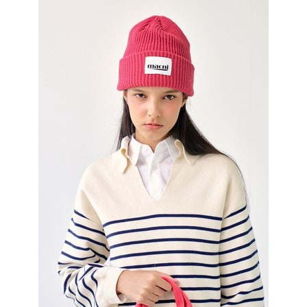 마크니 HEAVY KNIT BEANIE_PINK