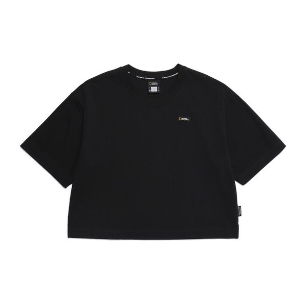 [여주점] N252WTS010 여성 세미 크롭 리젠 반팔 티셔츠 CARBON BLACK