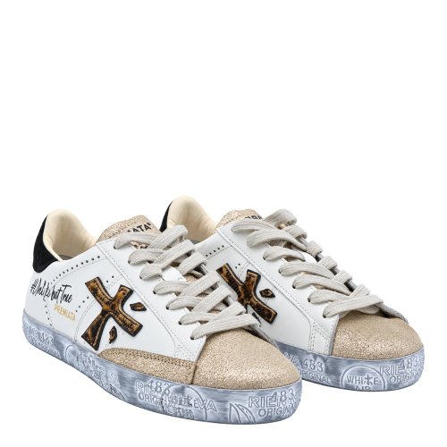 [해외배송] 프리미아타 OFF-WHITE STEVEND 레더 & 스웨이드 스니커즈 7605 B0482515106