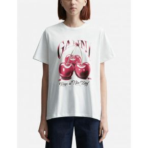 Ganni Basic Jersey Cherry Relaxed T-shirt