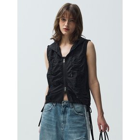 shirring vest (black)