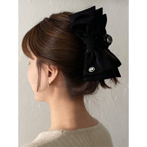 [단독] oar Vintage Cameo Ribbon Hair Claw [Black]