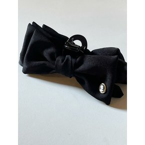 [단독] oar Vintage Cameo Ribbon Hair Claw [Black]