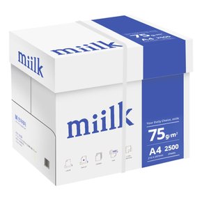 한국 밀크 A4 복사용지(A4용지) 75g 2500매 1BOX/