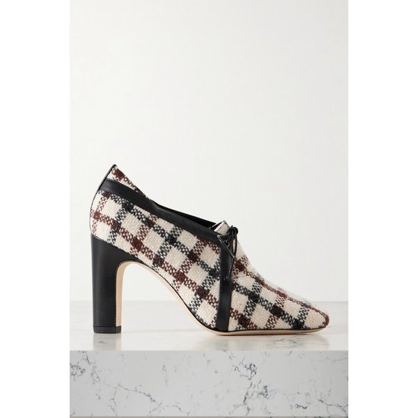 스태기라 90 가죽 트리밍 체크 트위드 펌프스 46376663162877730