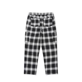 SP FLANNEL CHECKED WIDE CARGO PANTS-BLACK