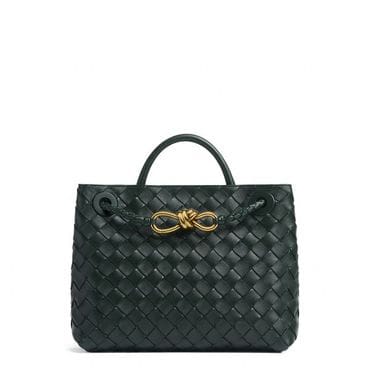 보테가베네타 우먼 Bottega Veneta 스몰 Andiamo 인트레치아토 숄더백 크로스백 Kaki Brass 9272237